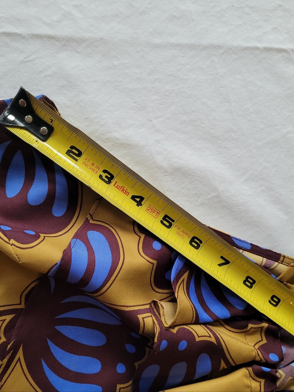 Banana Republic Sleeveless Tie-Neck Floral Print Top in Mustard, Blue & Brown L - Picture 10 of 10